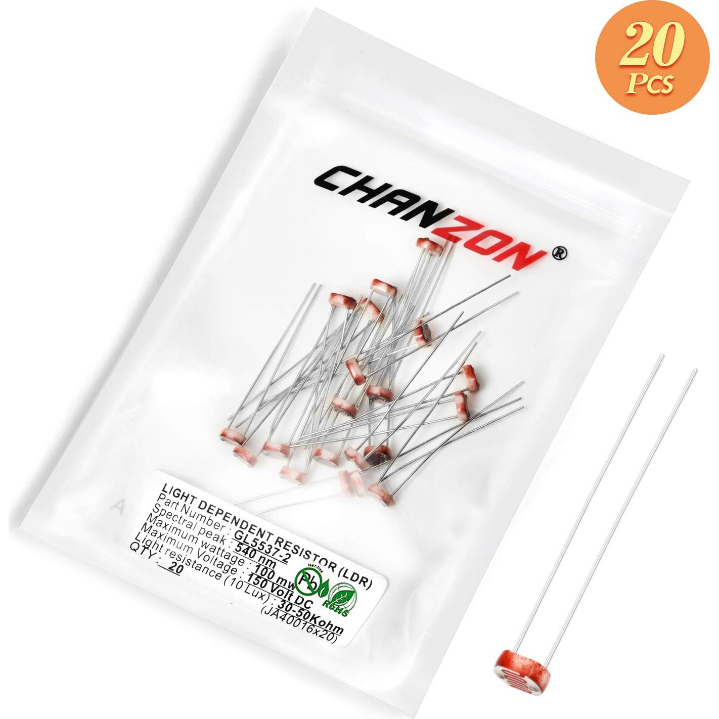 Resistores LDR Chanzon 5mm 20pcs Fotoconductores Sensibles