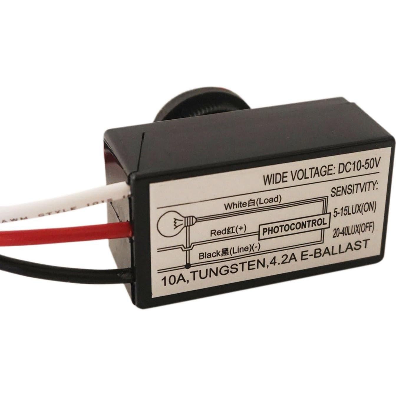 Paquete de 2 Interruptores Fotoeléctricos Heluok 12V-48V IP65