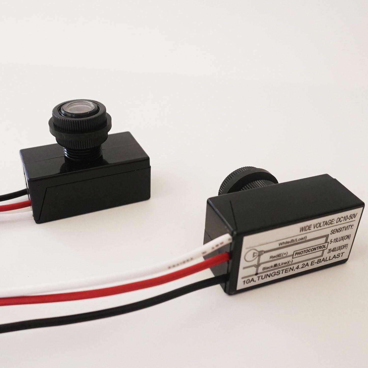 Paquete de 2 Interruptores Fotoeléctricos Heluok 12V-48V IP65