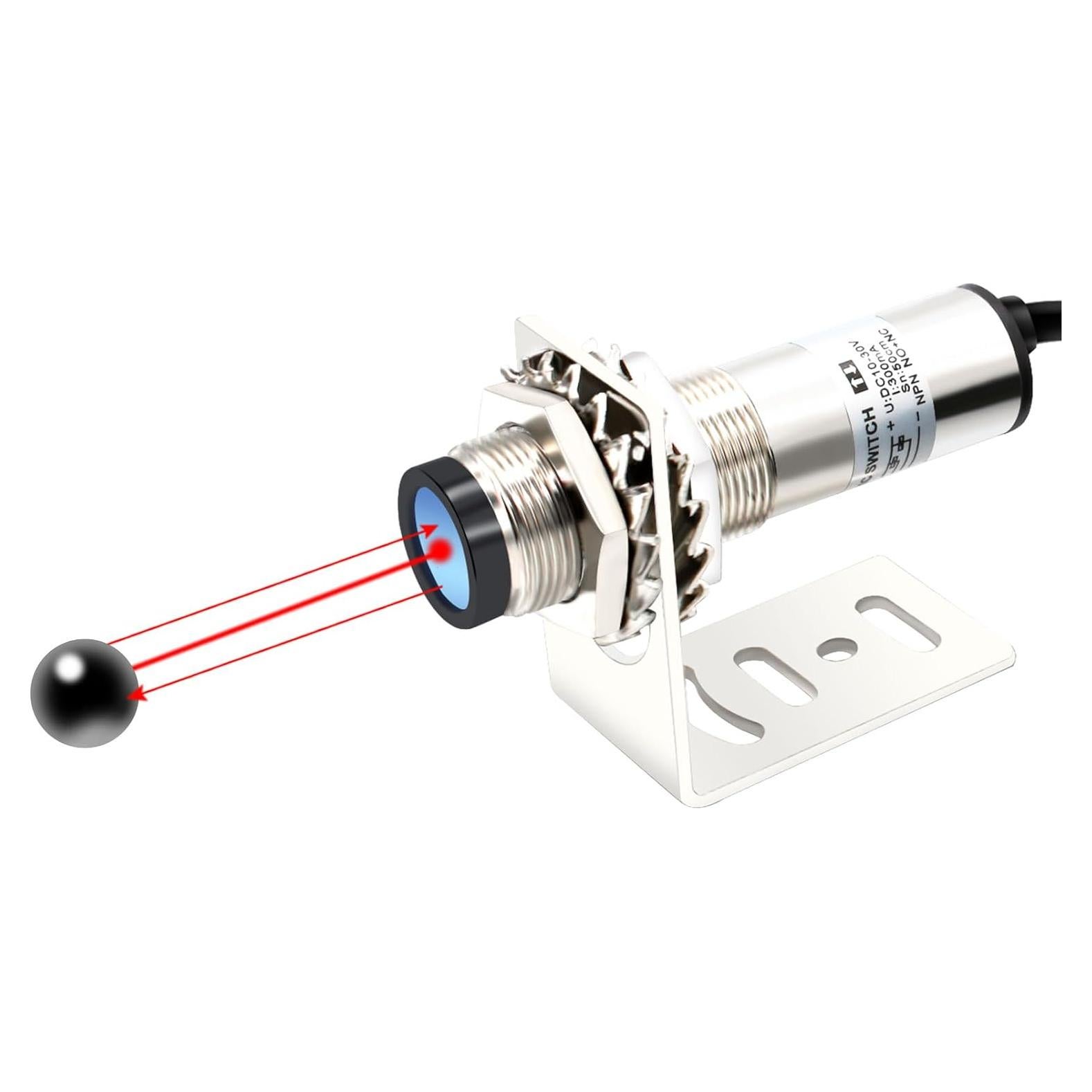 Sensor Láser Fotoeléctrico PNP NO+NC LCTC M18 10-30VDC 0-500mm