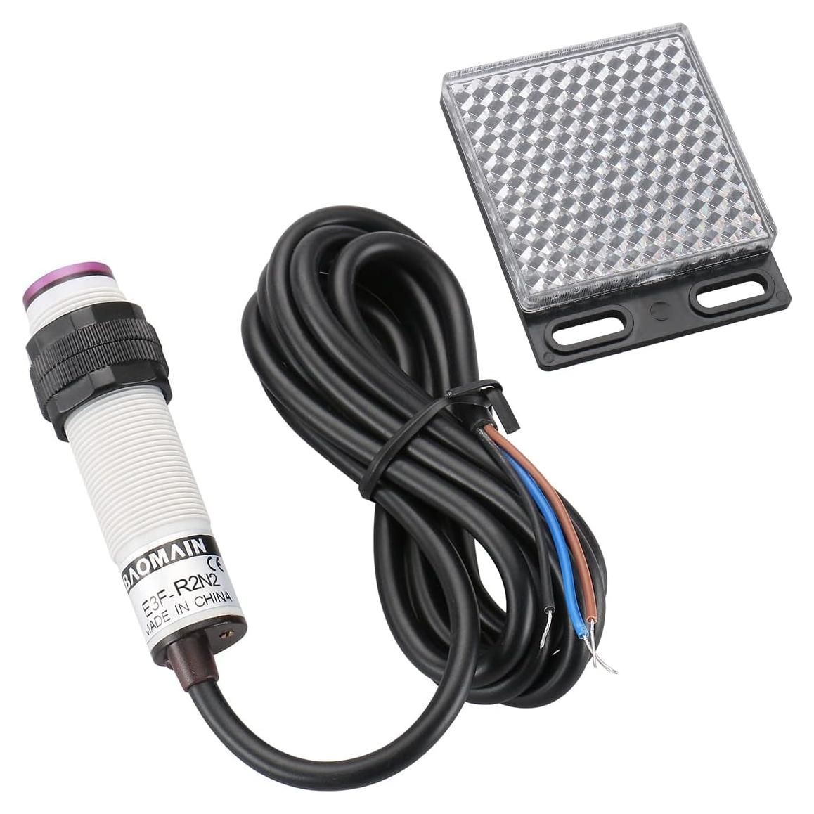 Sensor Fotoeléctrico Baomain E3F-R2N2 NPN NC 2m 10-30V