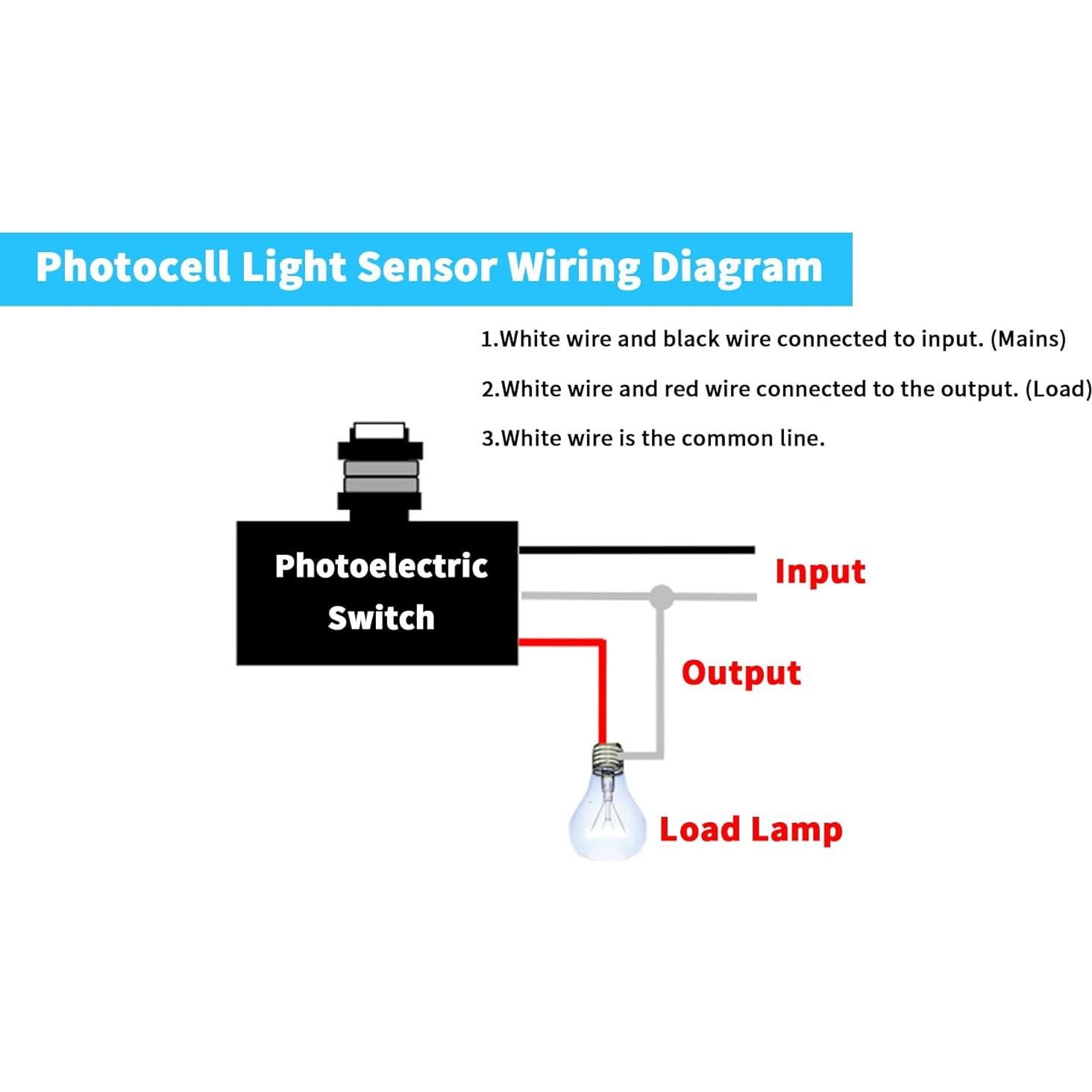 Sensor de Luz Fotocélula Dusk a Dawn Lelukee 105-130V Impermeable