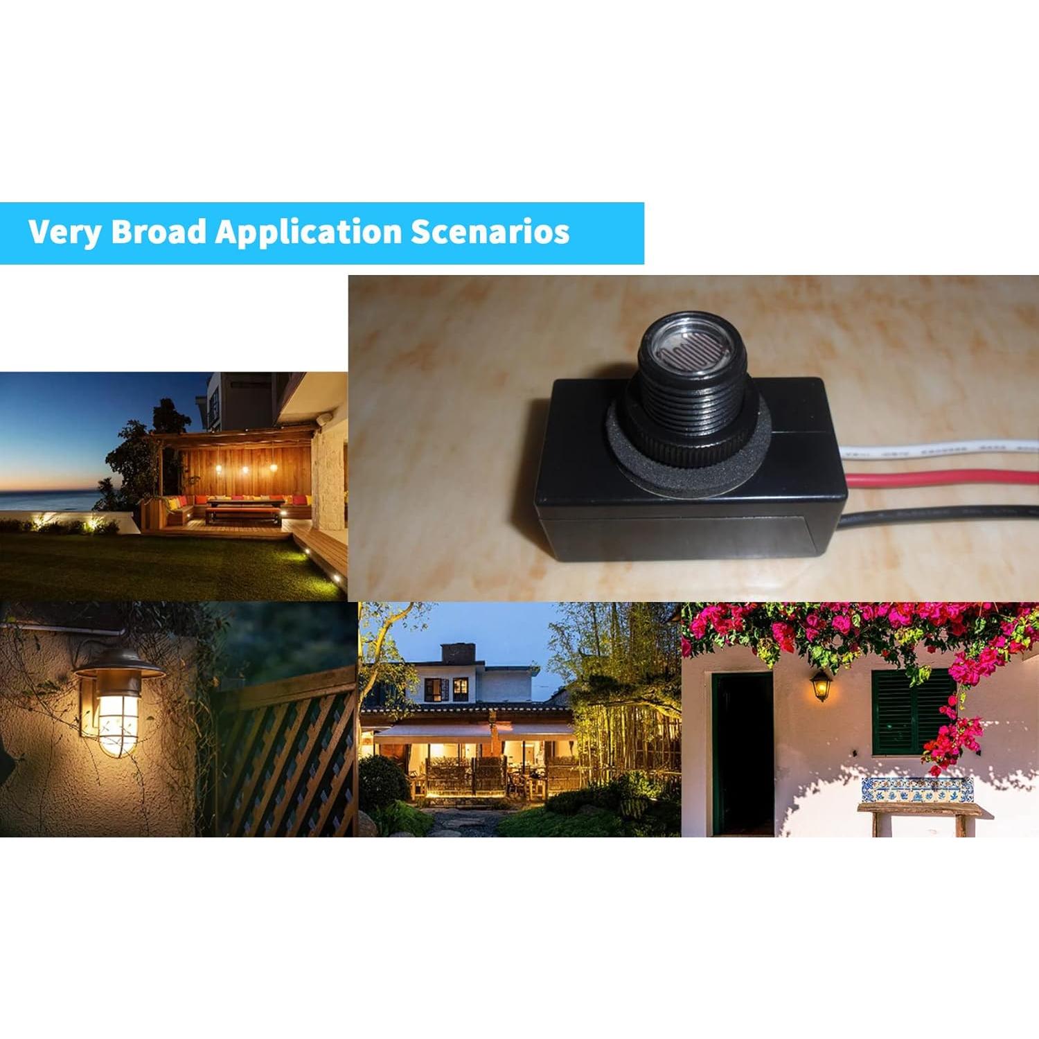 Sensor de Luz Fotocélula Dusk a Dawn Lelukee 105-130V Impermeable