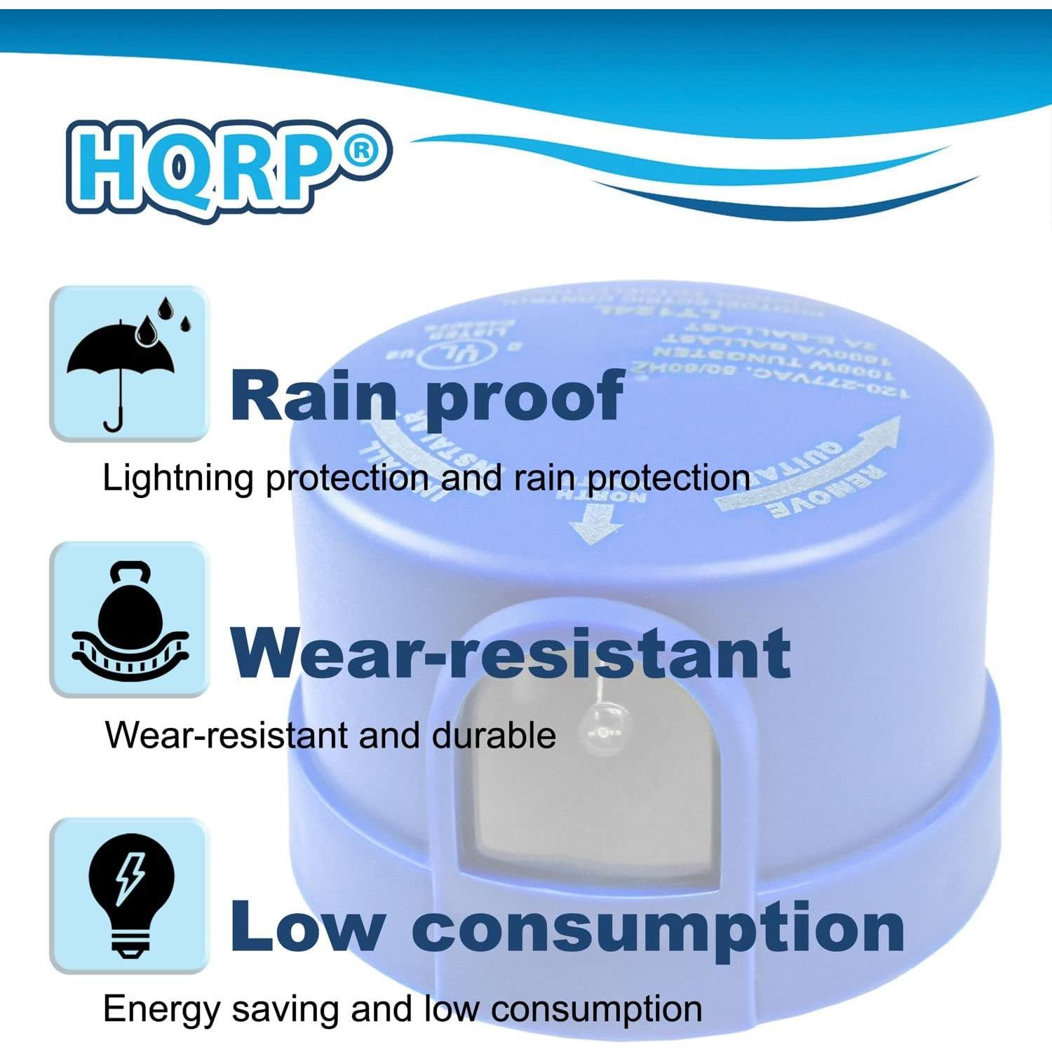 Sensor de Fotocélula HQRP 2-Pack Interruptor Luz Exterior 1000W