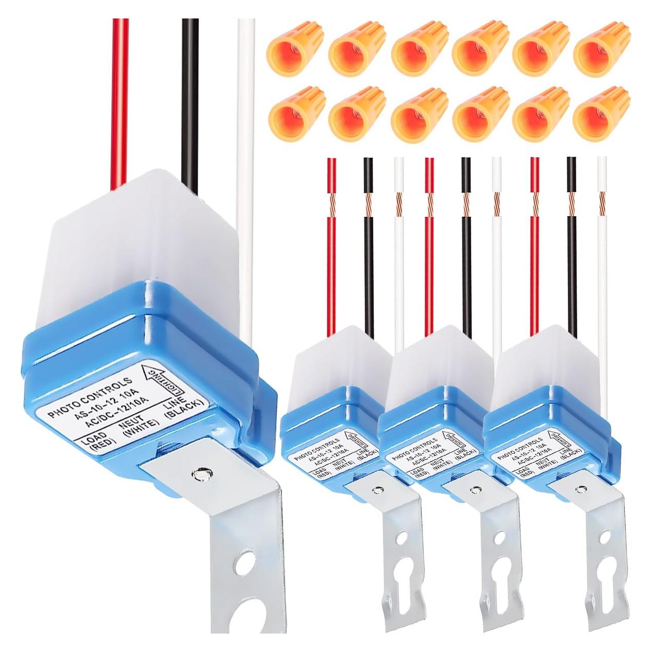 Interruptor de Fotocélula DAOKAI 12V 10A Paquete de 4