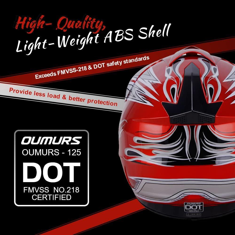 Casco de Motocross OUMURS D001TY02811ZB con Gafas y Guantes