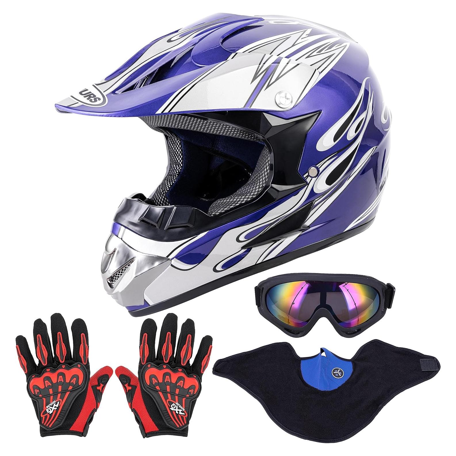 Casco de Motocross OUMURS D001TY02811ZB con Gafas y Guantes