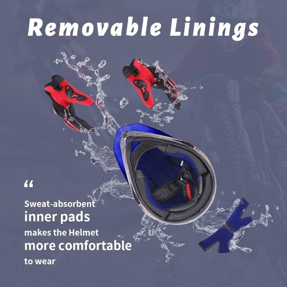 Casco de Motocross OUMURS D001TY02811ZB con Gafas y Guantes