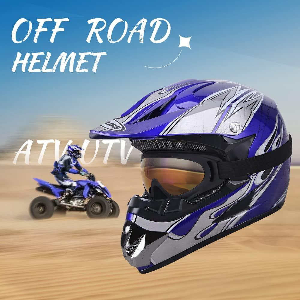 Casco de Motocross OUMURS D001TY02811ZB con Gafas y Guantes