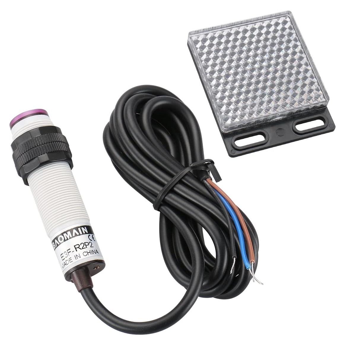 Sensor Fotoeléctrico Baomain E3F-R2P2 PNP NC 2m 10-30V