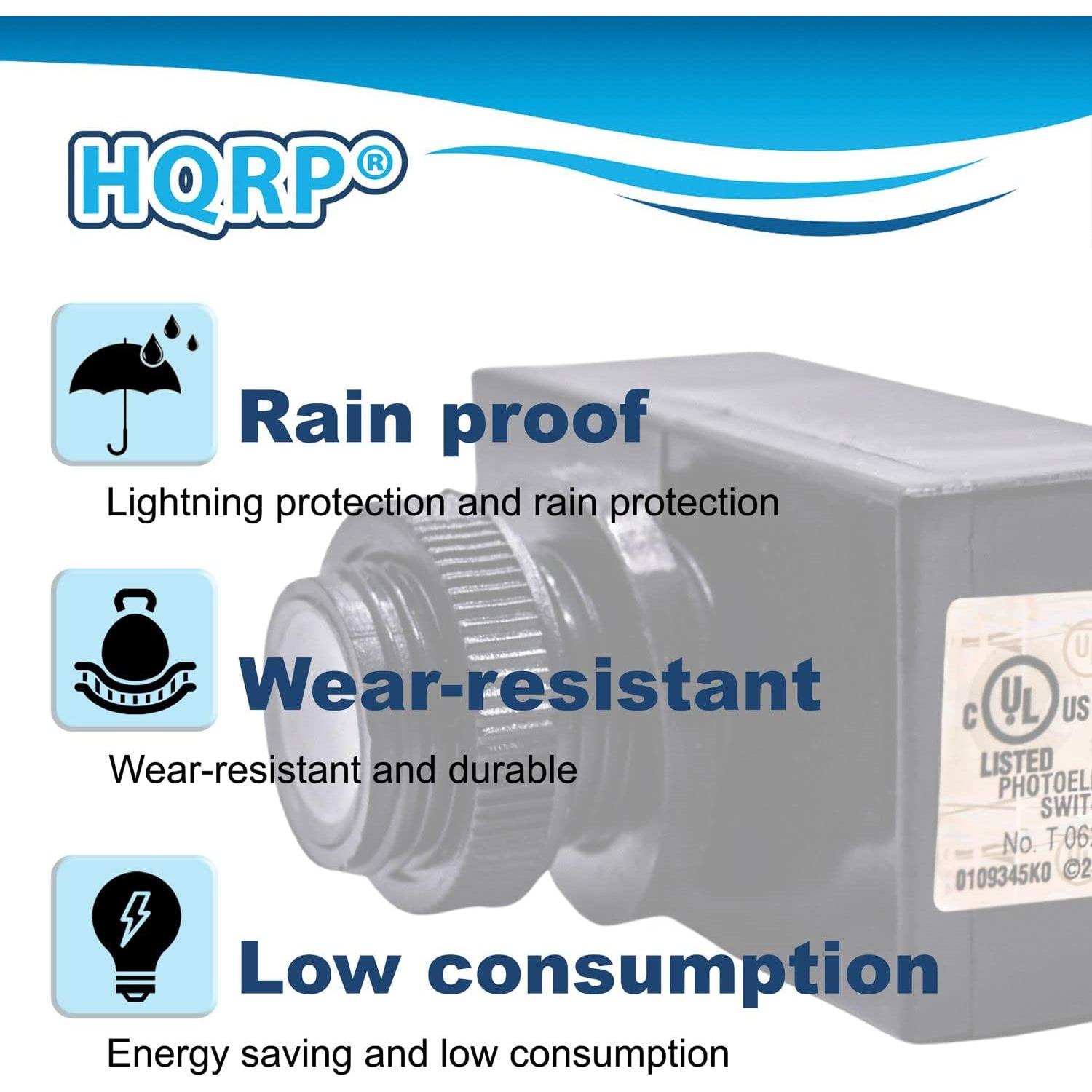 HQRP Sensor de Luz Térmico Fotocélula 2-Pack 1800W 120V