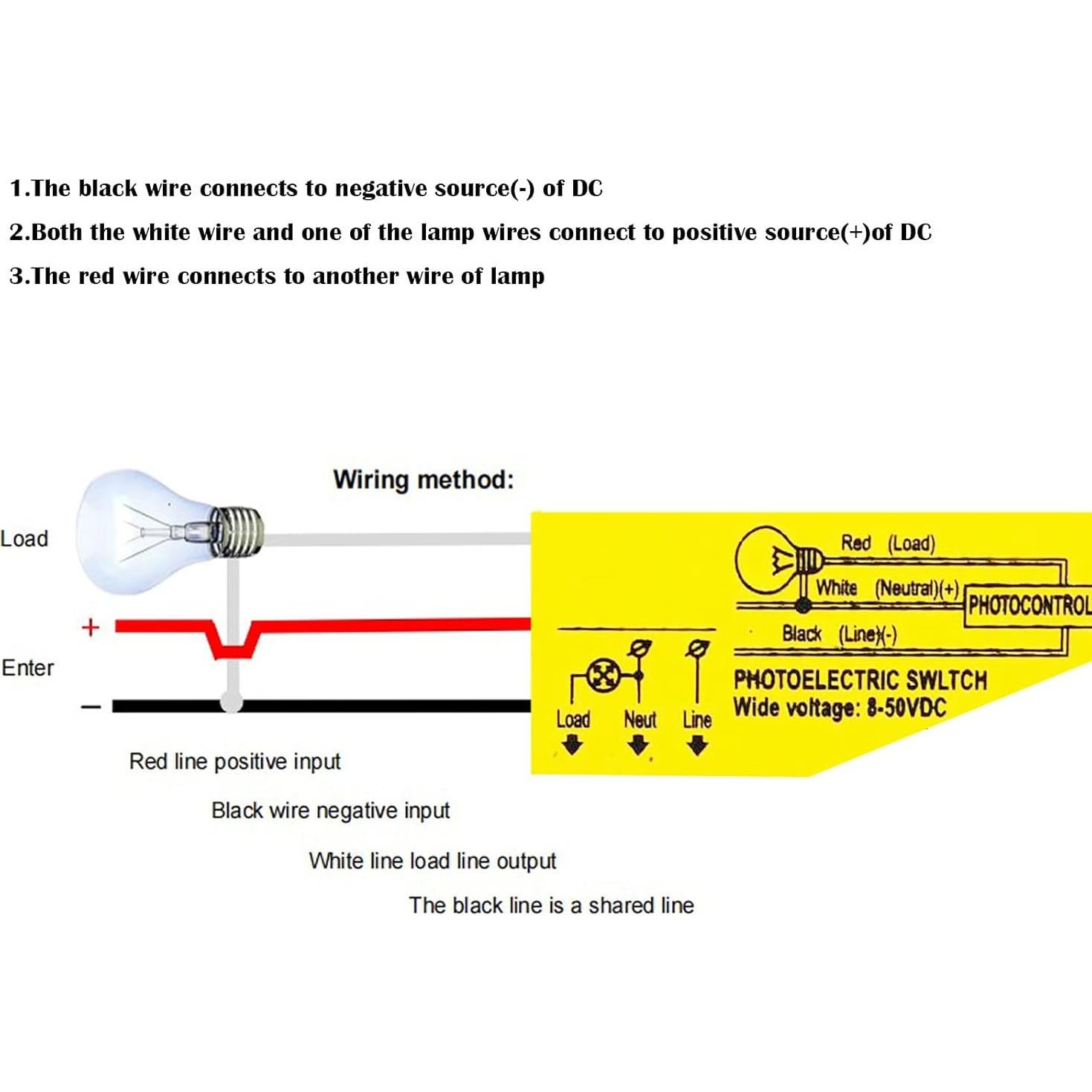 Interruptor Fotoeléctrico Automático DC 12V 24V 36V 48V 3.5A