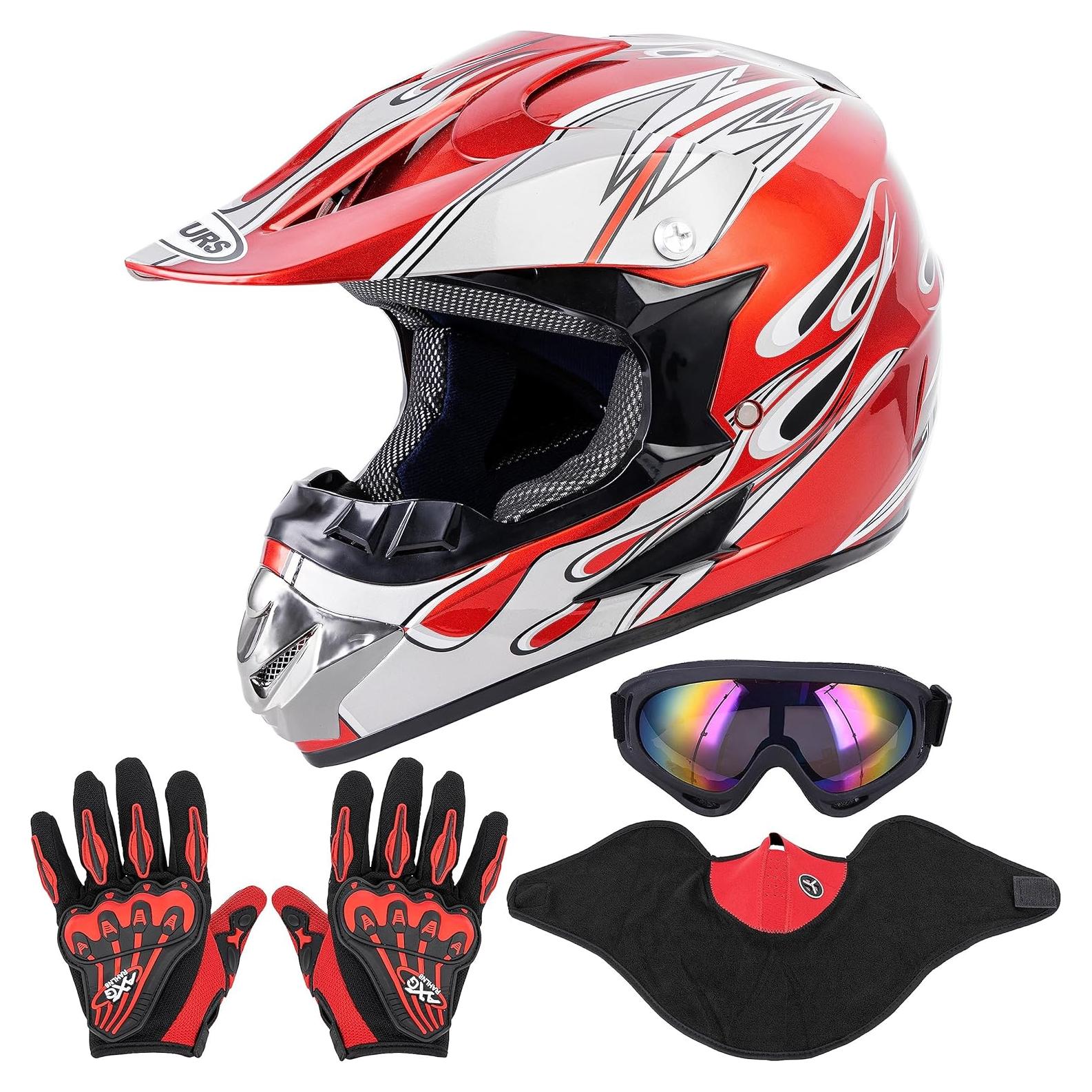 Casco de Motocross OUMURS D001TY02811ZB con Gafas y Guantes