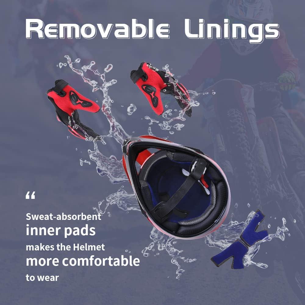 Casco de Motocross OUMURS D001TY02811ZB con Gafas y Guantes