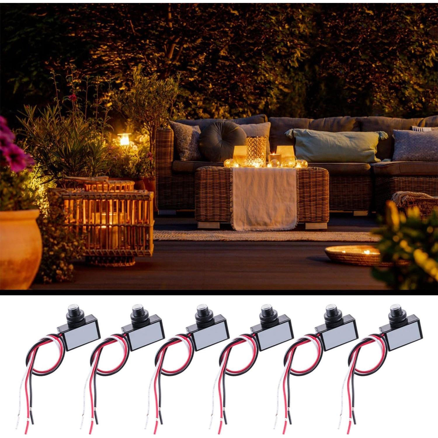 6 Interruptores Fotoeléctricos Genérico 120V para Iluminación Exterior