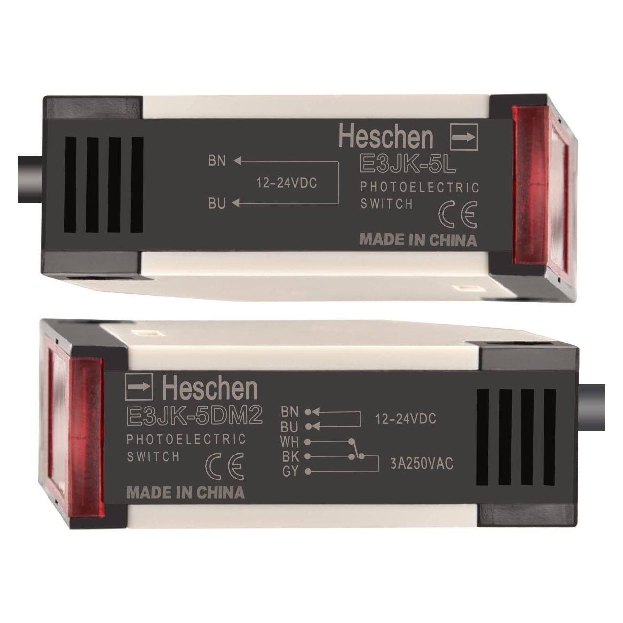 Sensor Fotoeléctrico Heschen E3JK-5DM2-5L DC12-24V 5m