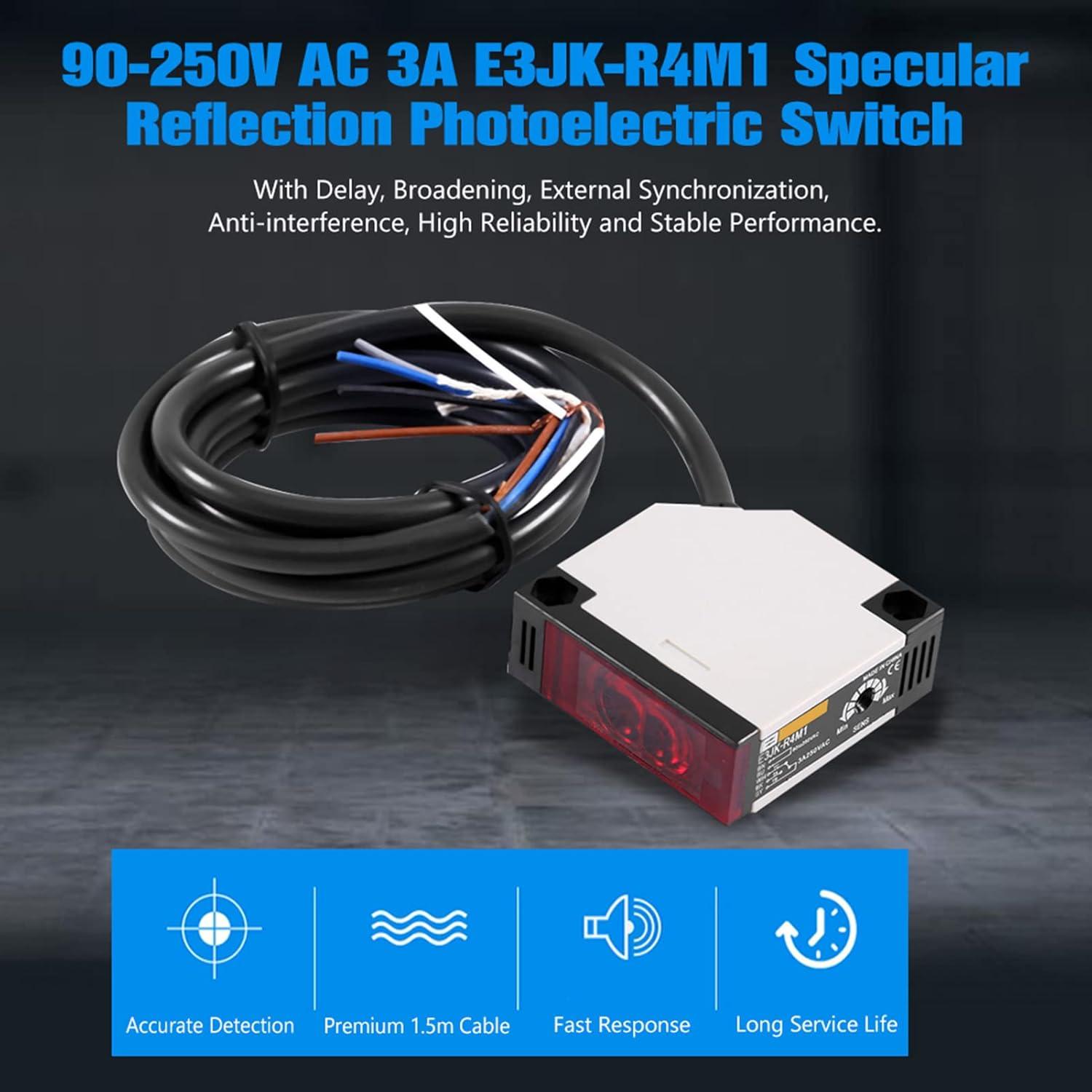 Interruptor Fotoeléctrico Ejoyous E3JK-R4M1 AC 90-250V 3A