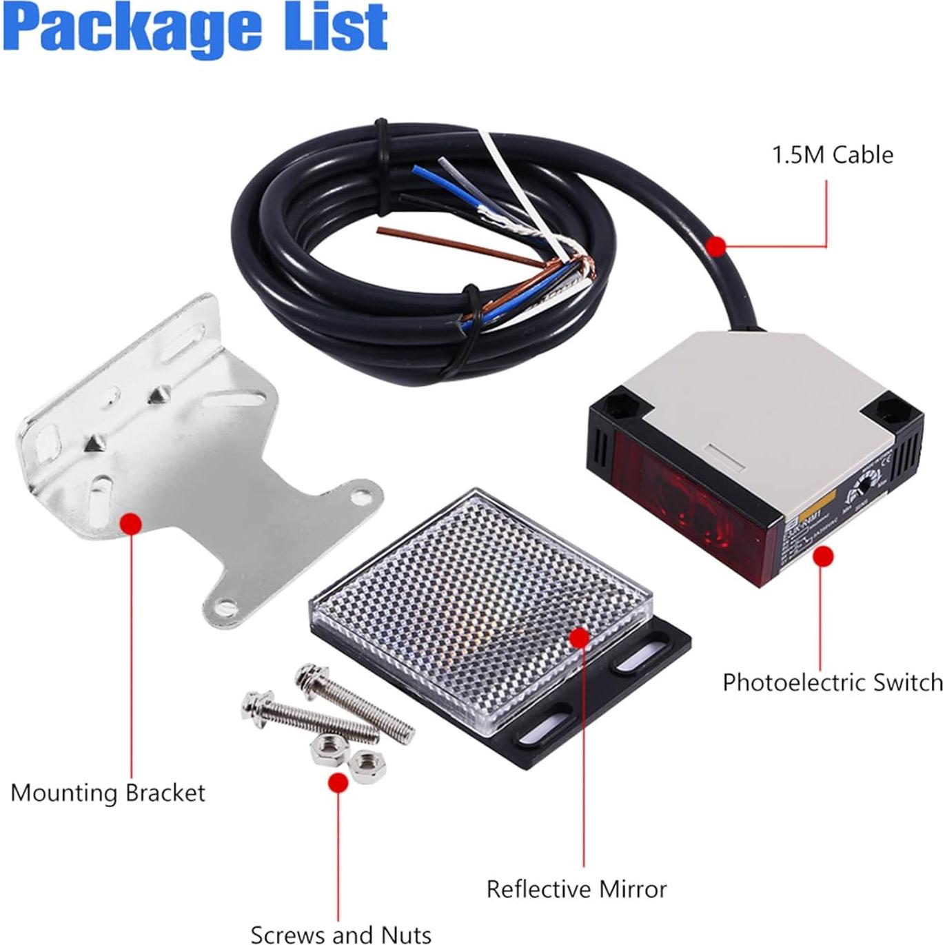 Interruptor Fotoeléctrico Ejoyous E3JK-R4M1 AC 90-250V 3A