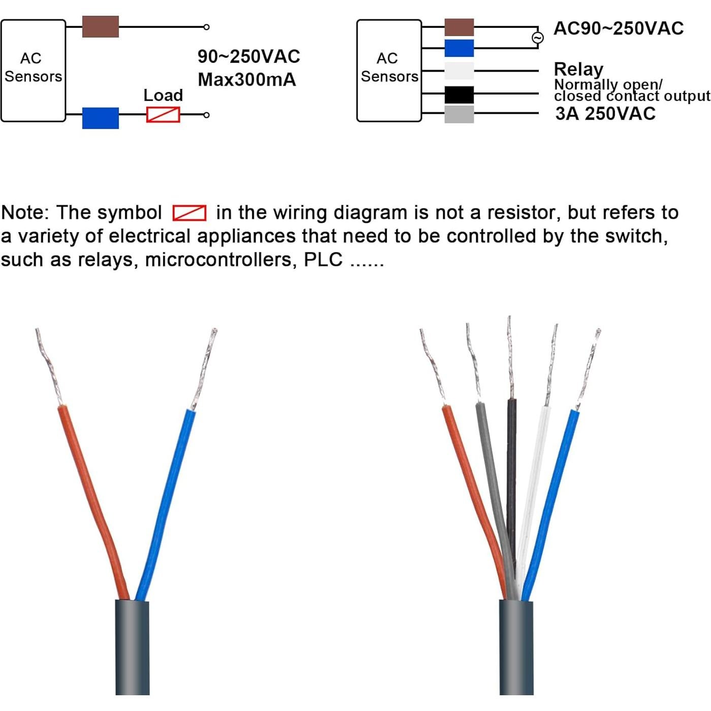 Sensor Fotoeléctrico E3JK-5DM1-5L Heschen 90-250V 5m