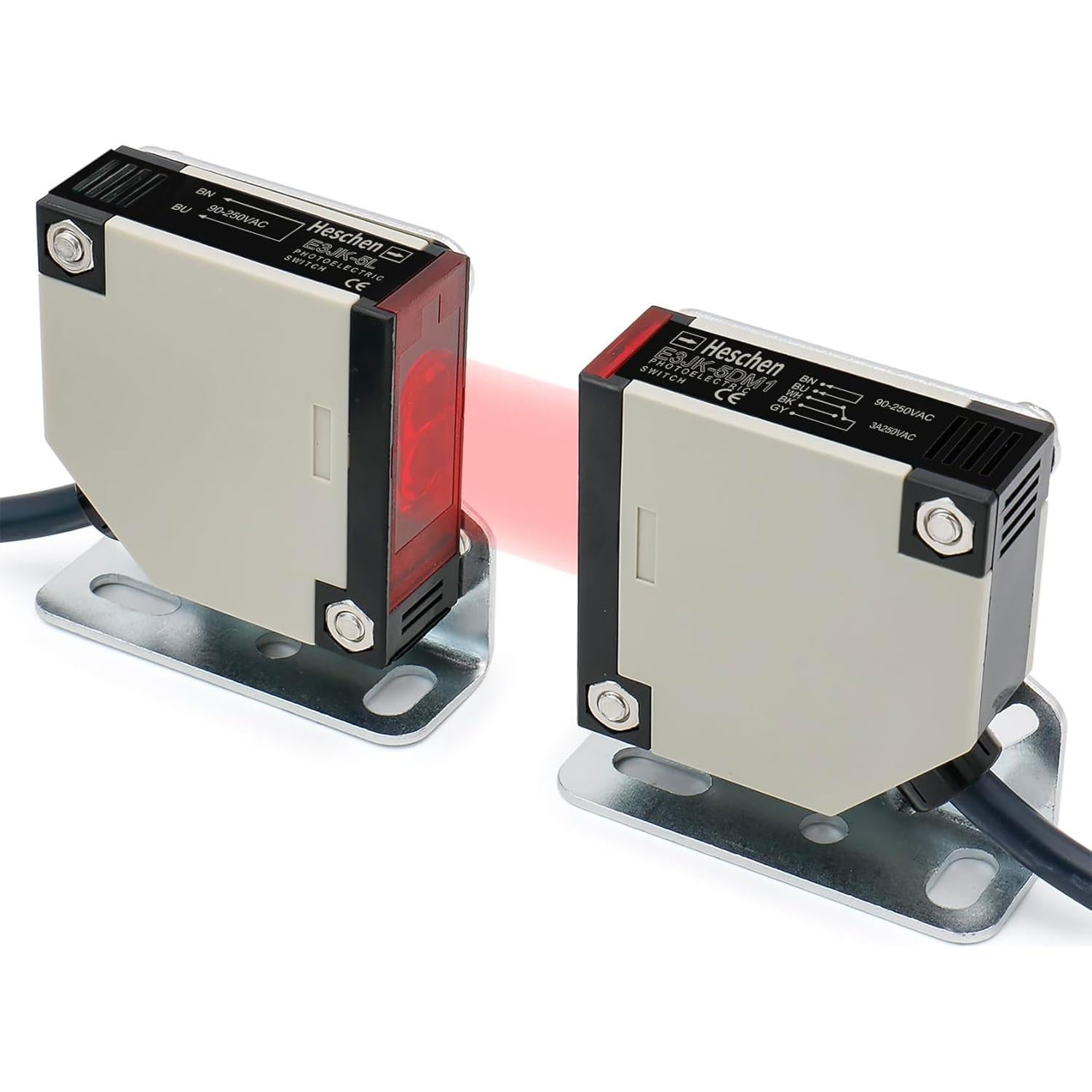 Sensor Fotoeléctrico E3JK-5DM1-5L Heschen 90-250V 5m