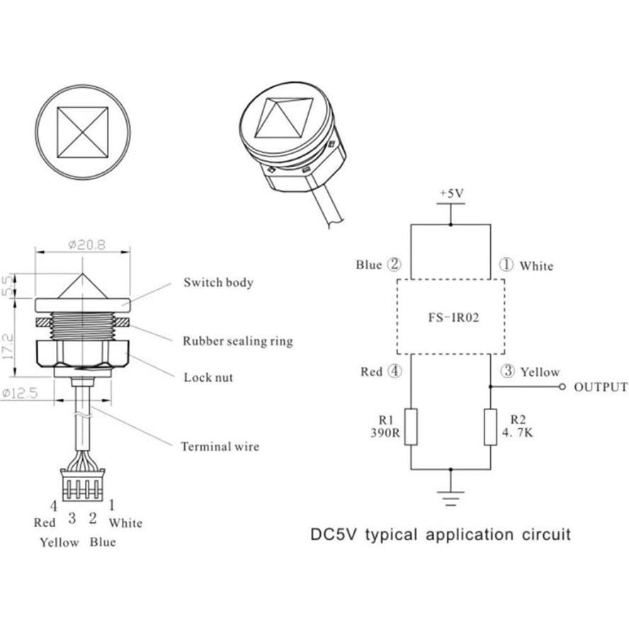 Sensor de Nivel de Líquido Óptico Taidacent FS-IR02 32g