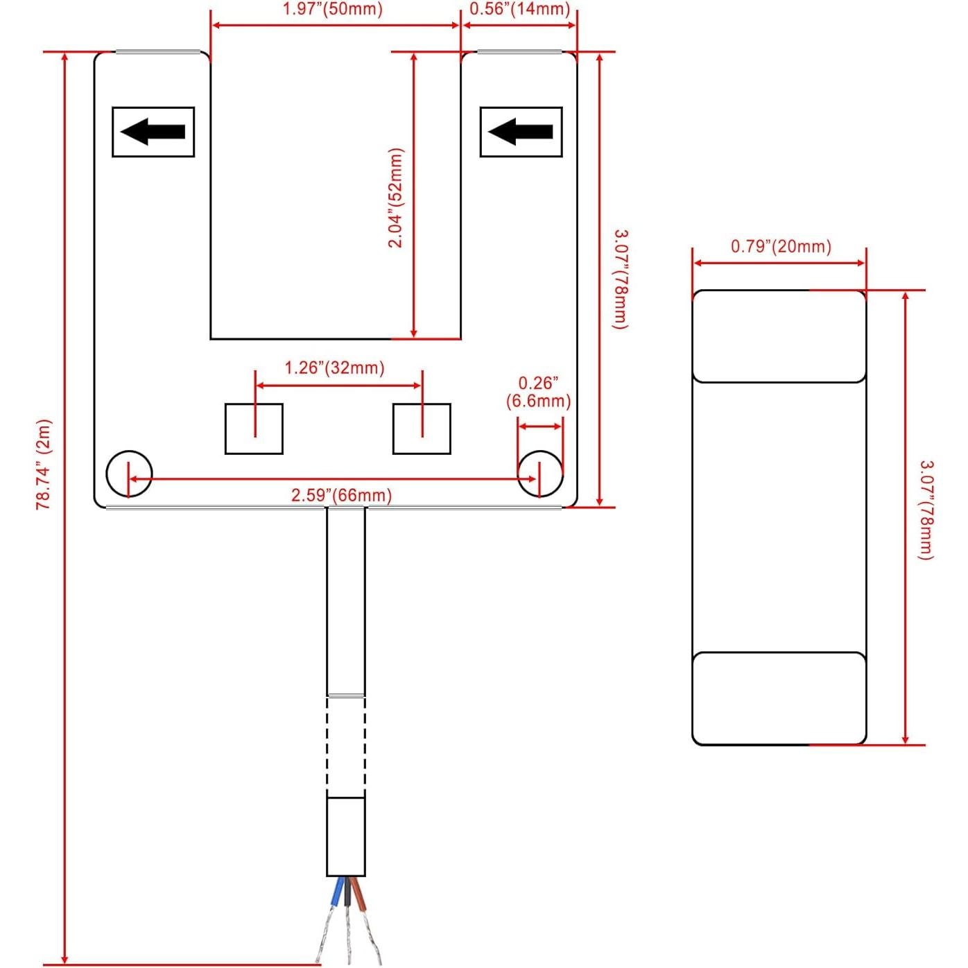 Sensor Fotoeléctrico Heschen E3S-GS50E4 NPN 10-30V Tipo Difuso 50mm
