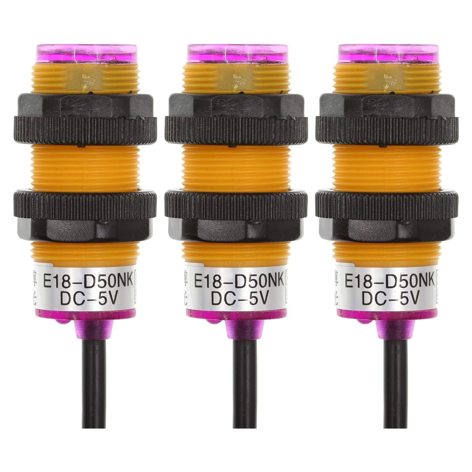 Sensor Infrarrojo E18-D50NK 5V NPN 3 Cables 50cm Ajustable