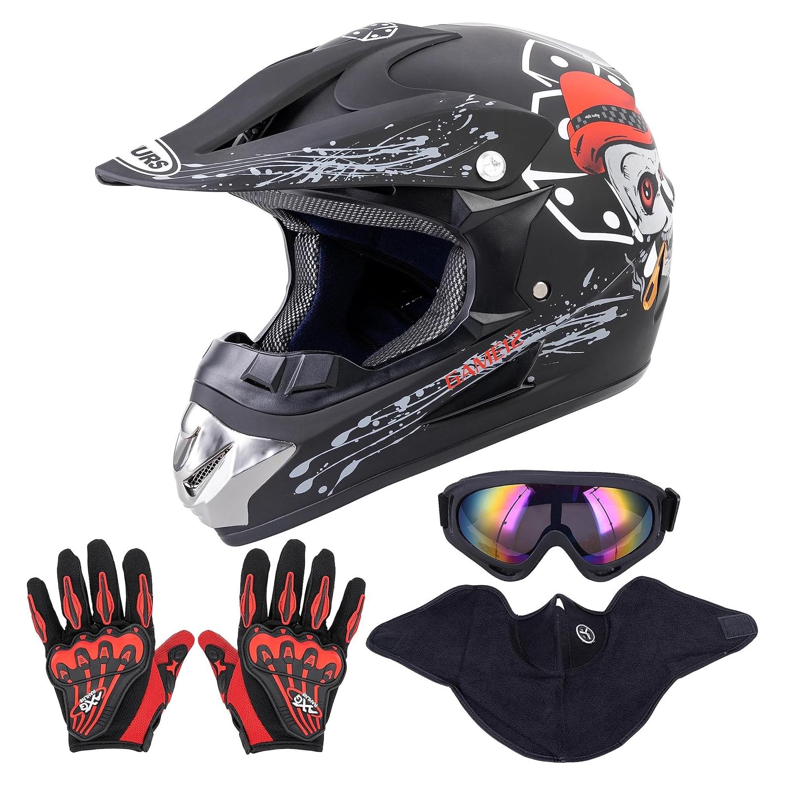 Casco de Motocross OUMURS D001TY02811ZB con Gafas y Guantes