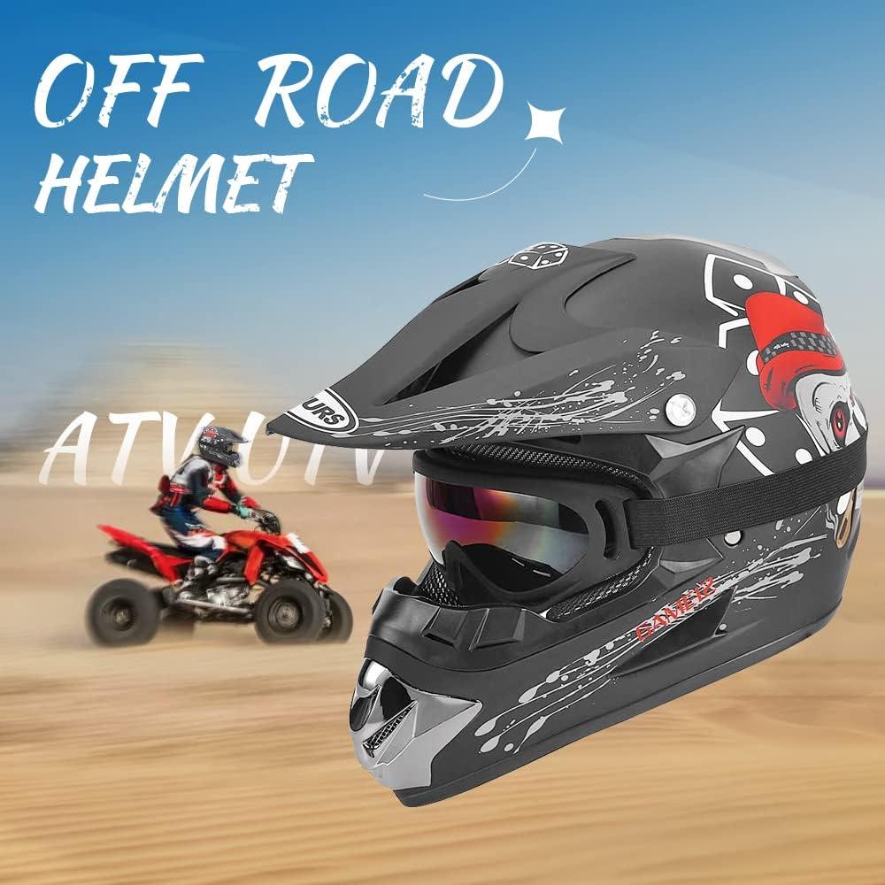 Casco de Motocross OUMURS D001TY02811ZB con Gafas y Guantes