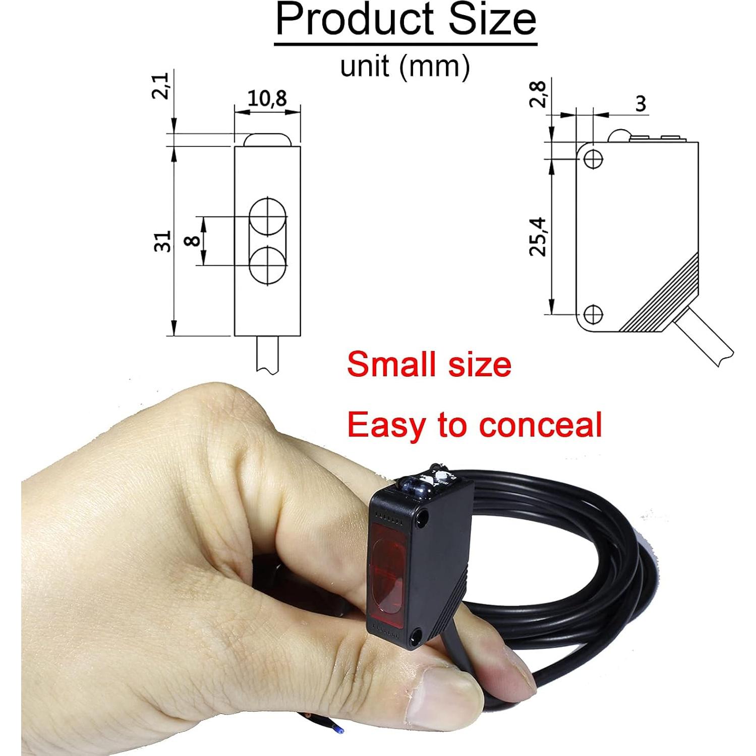 Sensor Fotoeléctrico IKSACE E3Z-R61 NPN Montaje Pared 2 Piezas