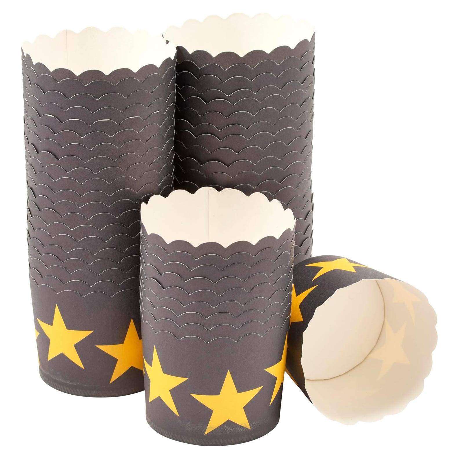 Copas de Hornear DecoPac 50 Unidades Negro Estrellas Doradas