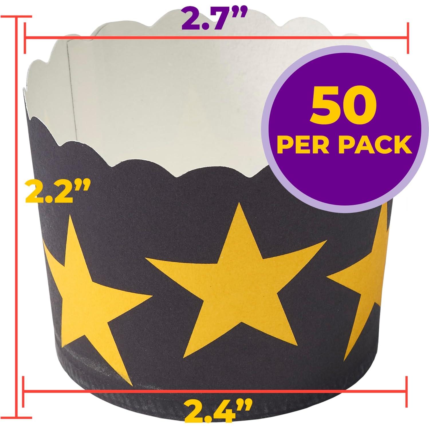 Copas de Hornear DecoPac 50 Unidades Negro Estrellas Doradas