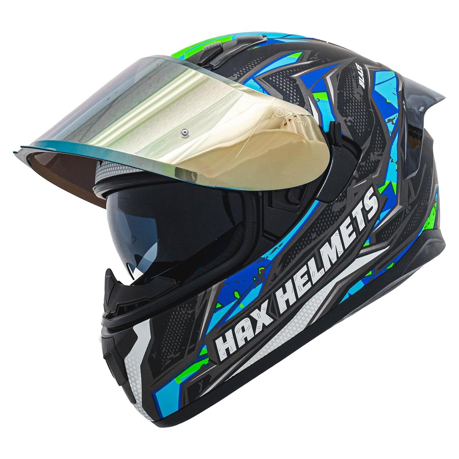 Casco Integral HAX Obsidian Doble Visor Azul Talla S