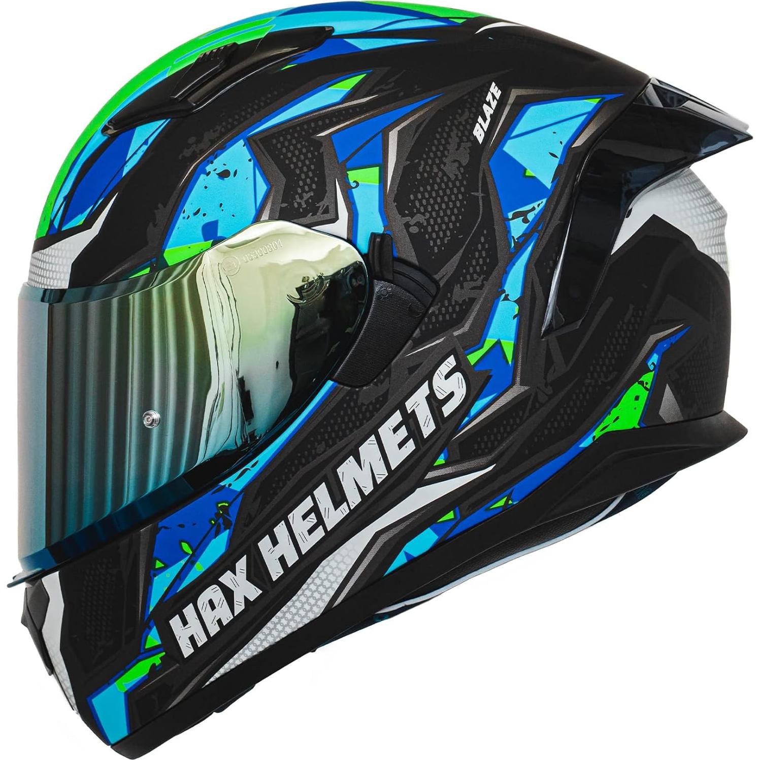 Casco Integral HAX Obsidian Doble Visor Azul Talla S