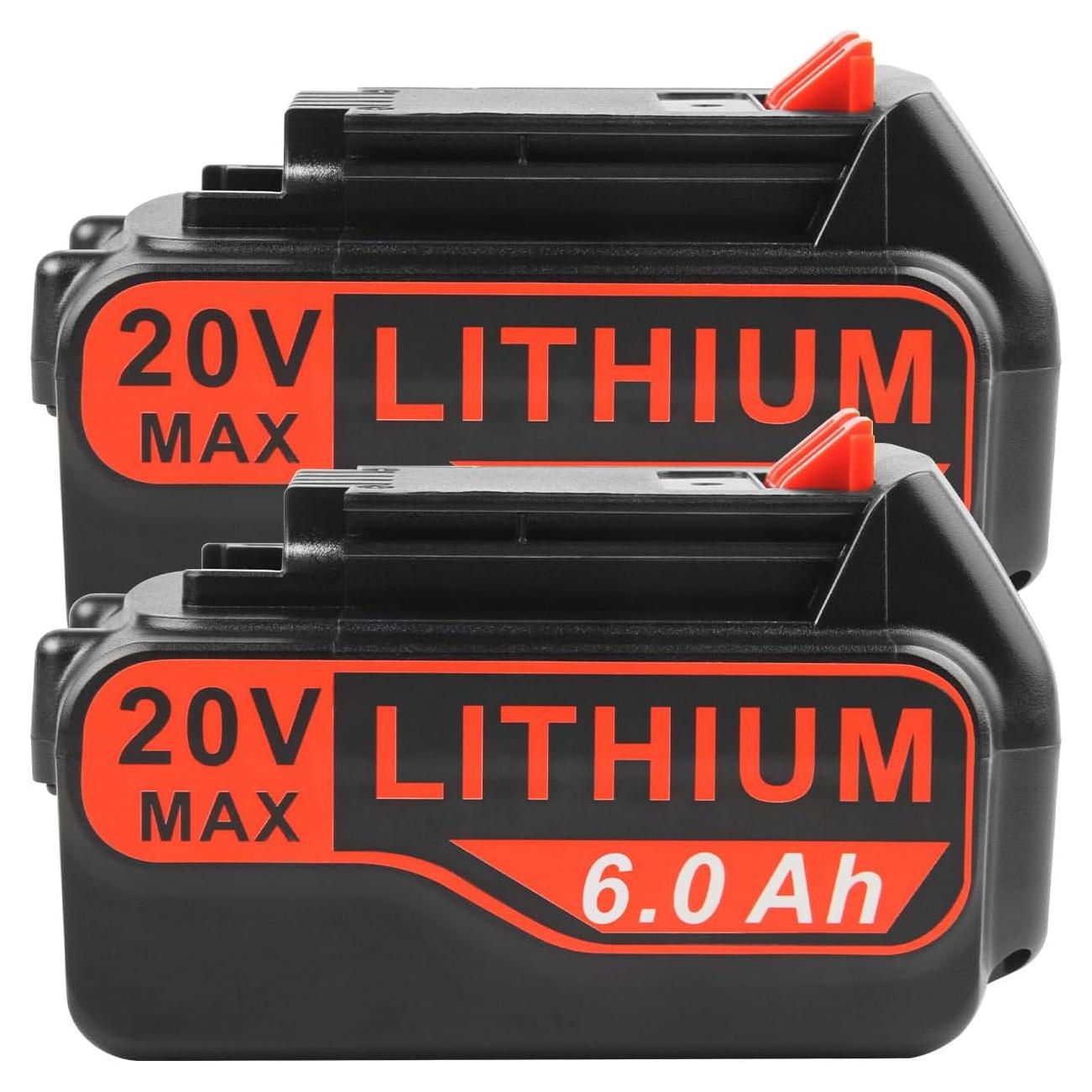 Futurebatt Baterías 20V 6.0Ah para Black+Decker - Paquete 2