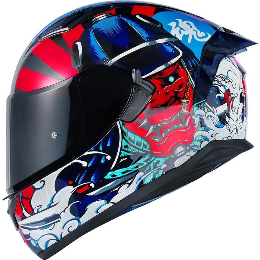 Casco Integral HAX Obsidian Doble Visera Rojo Samurai XXL