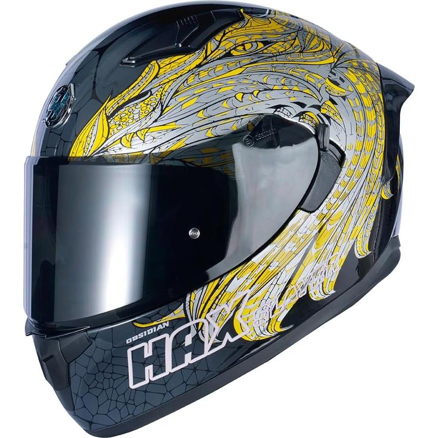 Casco Integral HAX Obsidian Doble Visor Slayer Gold XXL
