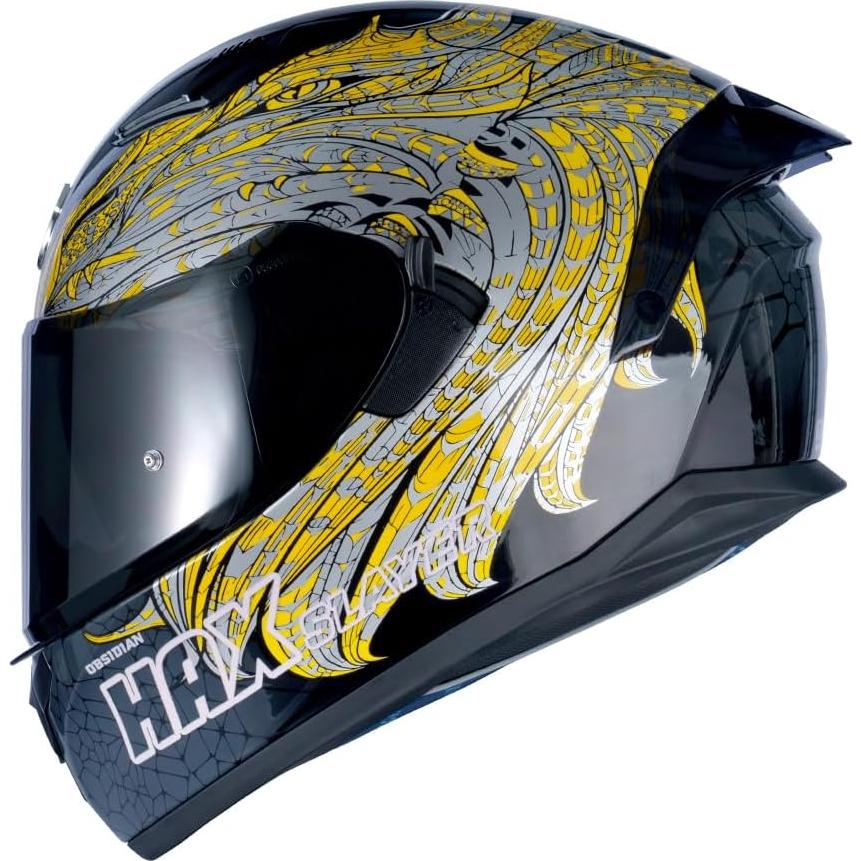 Casco Integral HAX Obsidian Doble Visor Slayer Gold XXL