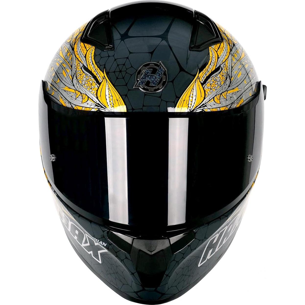 Casco Integral HAX Obsidian Doble Visor Slayer Gold XXL