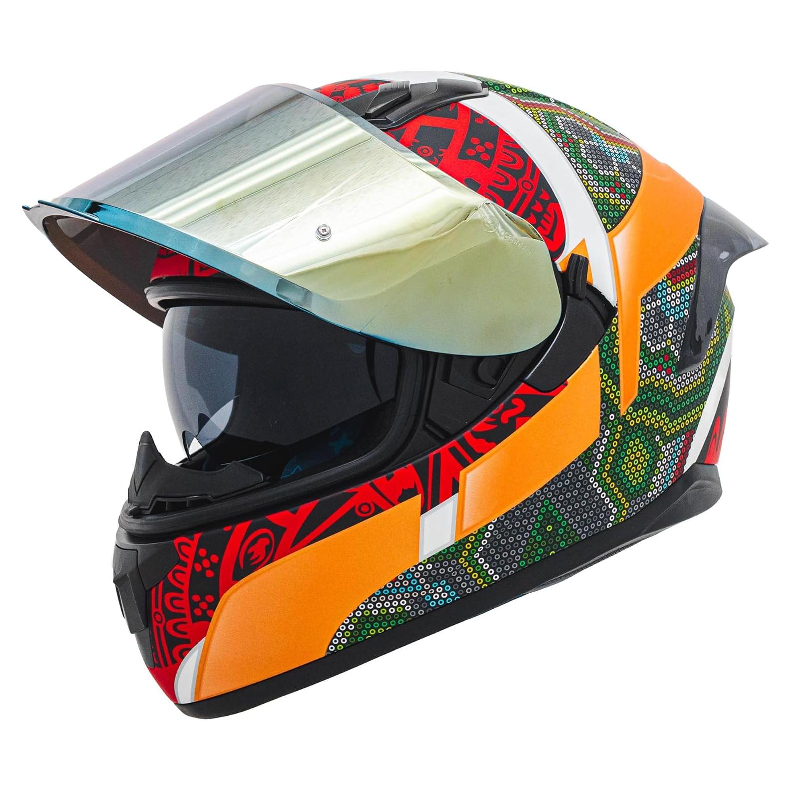 Casco Integral HAX Obsidian Doble Visera Huichol Verde