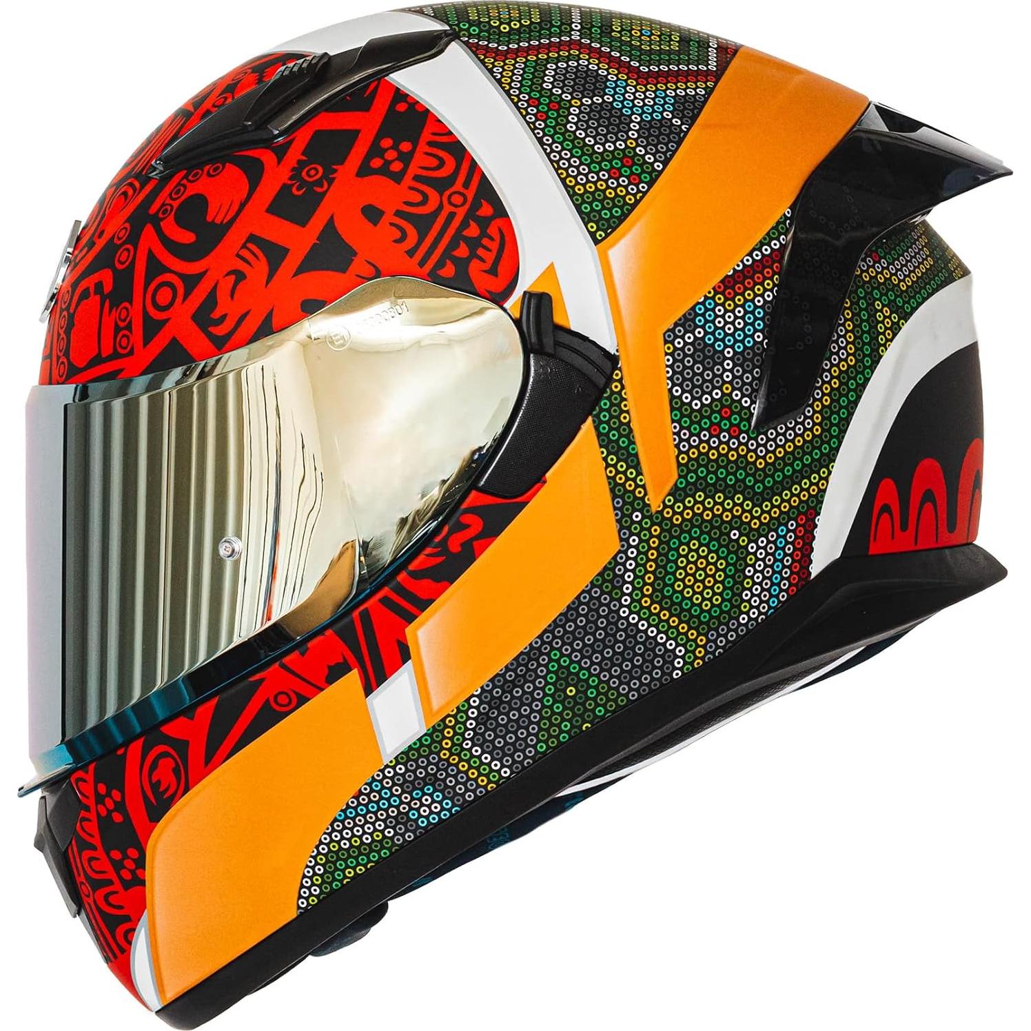 Casco Integral HAX Obsidian Doble Visera Huichol Verde