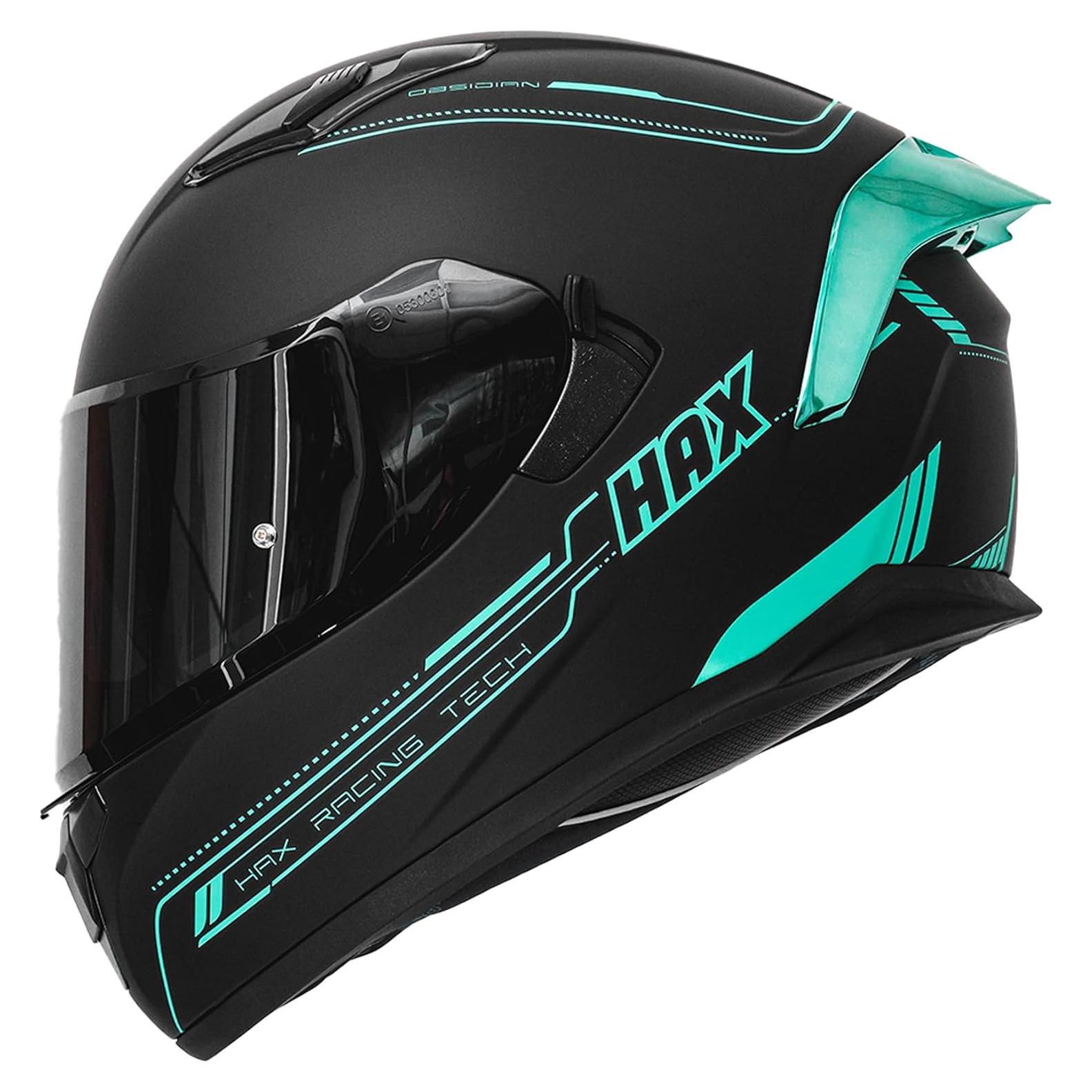 Casco Integral HAX Obsidiana Doble Visera Negro Mate S