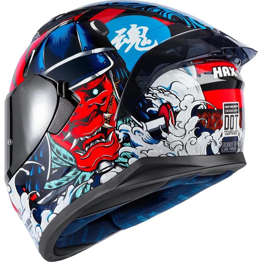 Casco Integral HAX Obsidian Doble Visera Samurai Rojo M