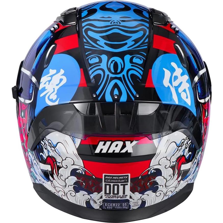 Casco Integral HAX Obsidian Doble Visera Samurai Rojo M