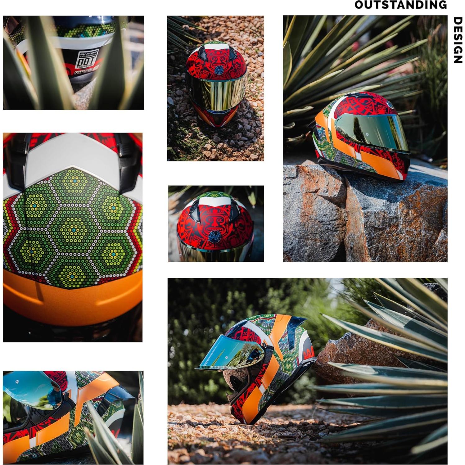 Casco Integral HAX Obsidian Doble Visera Verde XXL