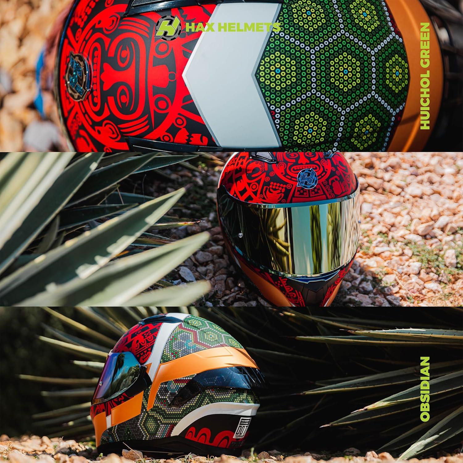 Casco Integral HAX Obsidian Doble Visera Verde XXL