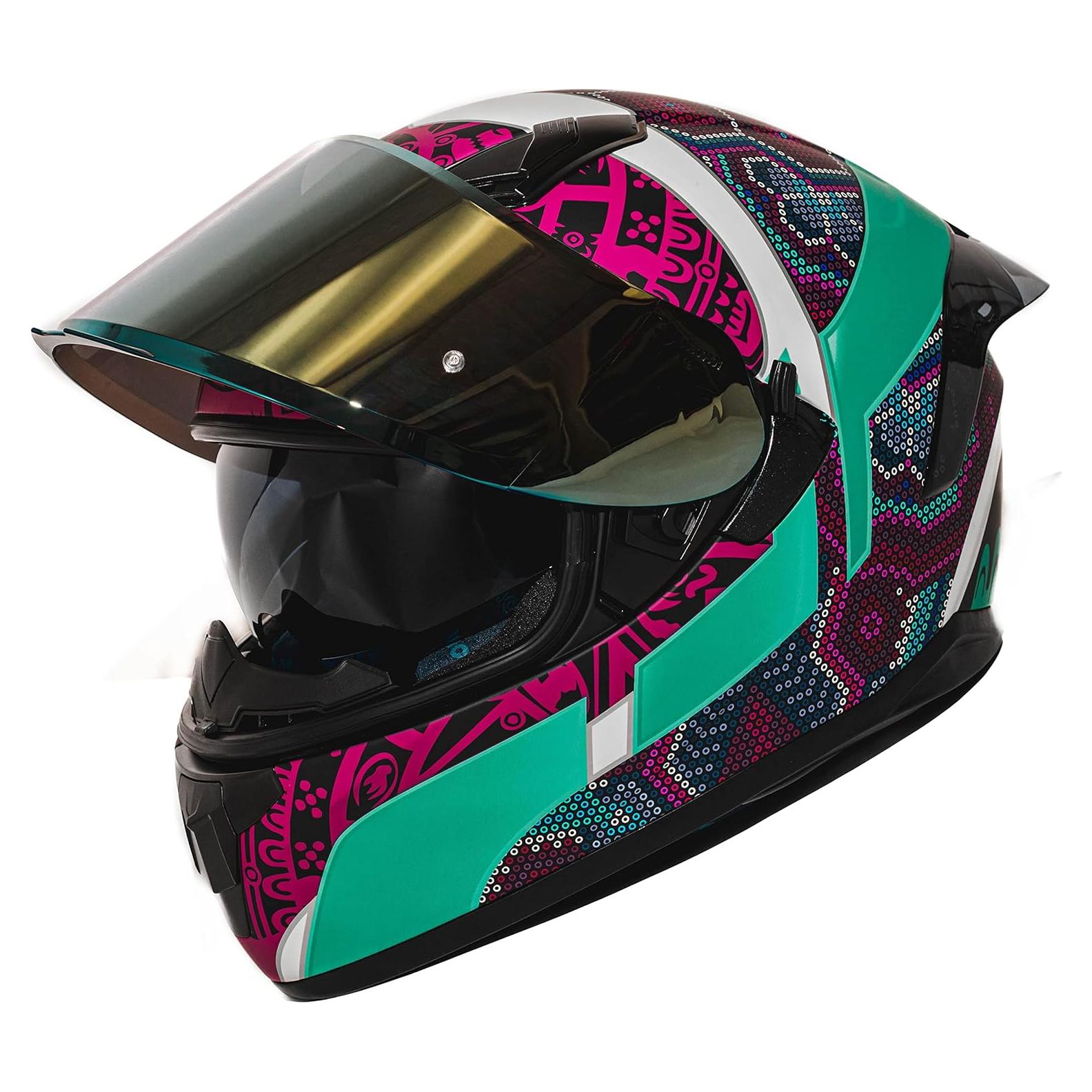 Casco Integral HAX Obsidian Doble Visera Huichol Aqua XL