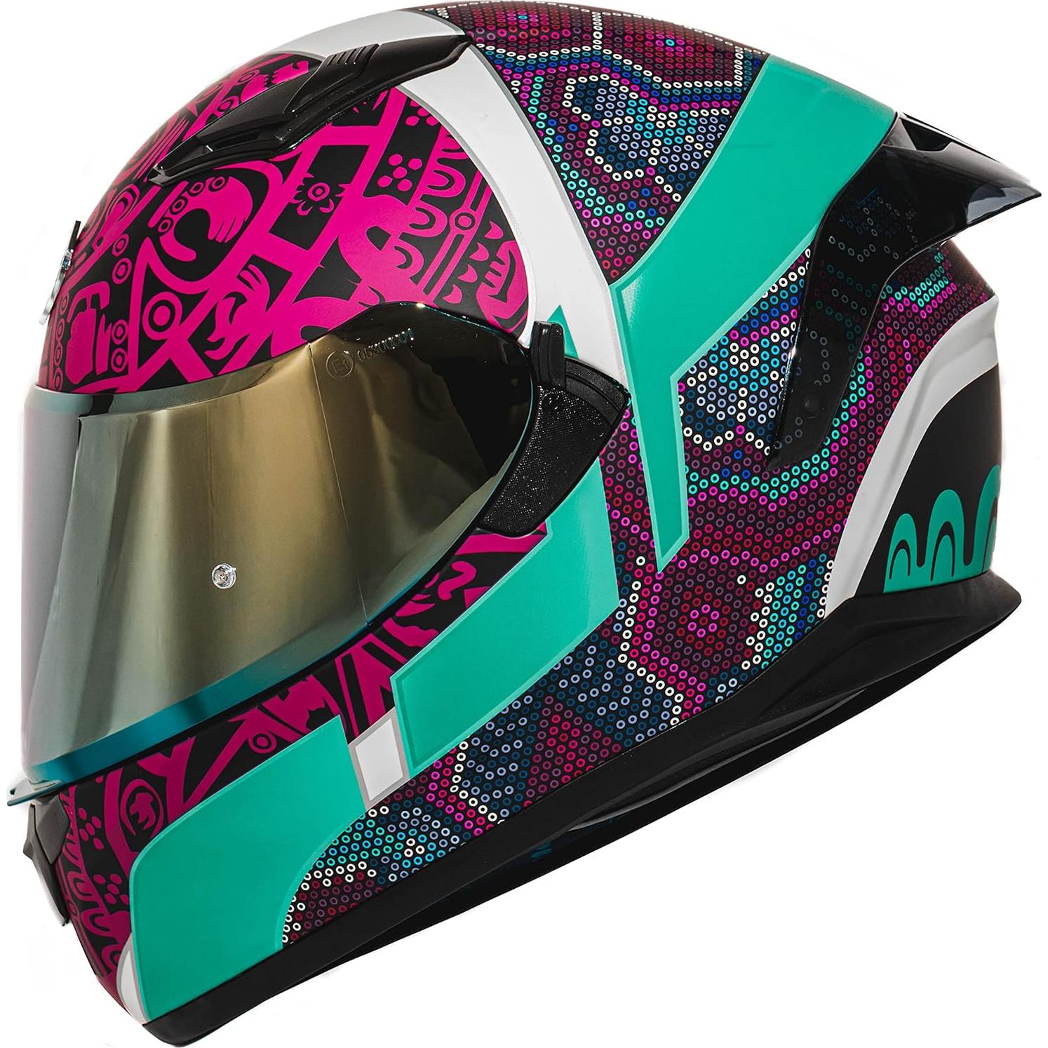Casco Integral HAX Obsidian Doble Visera Huichol Aqua XL