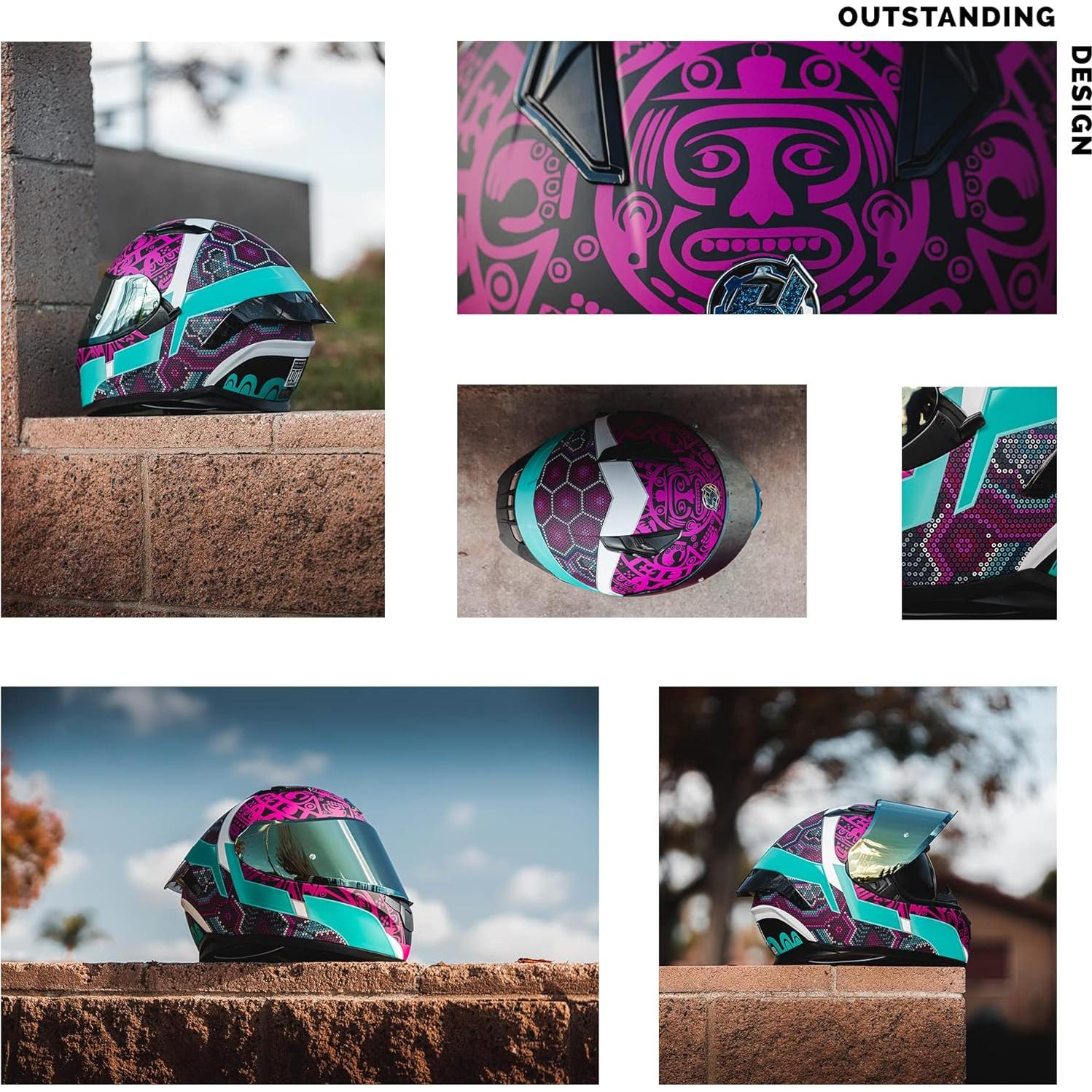 Casco Integral HAX Obsidian Doble Visera Huichol Aqua XL