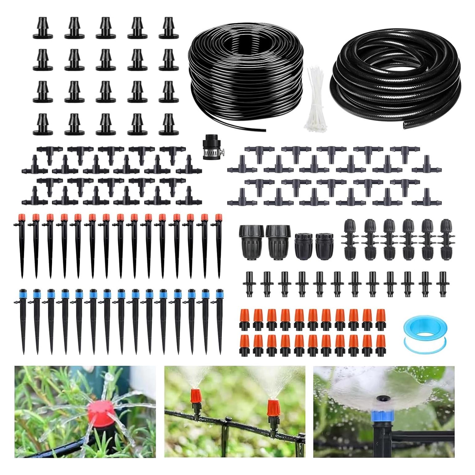 Kit de Riego por Goteo Szxc 64m 163 Piezas Jardín